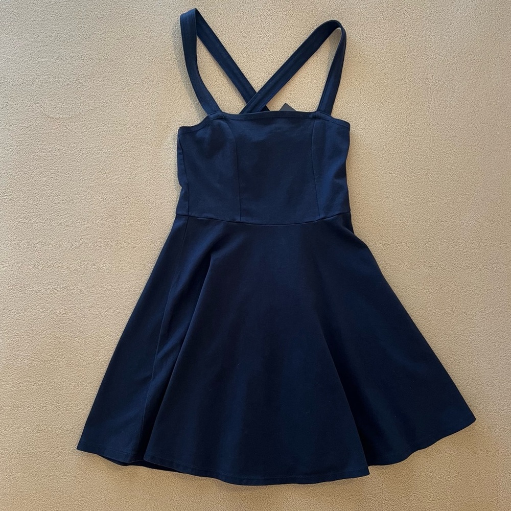 abercrombie kids navy cross-back mini dress